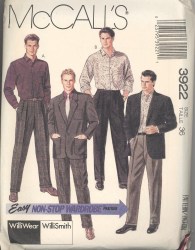 3922 DESIGNR MR UNLINED JACKET,SHIRT,PANTS PATTERN 38,40,44 CHST